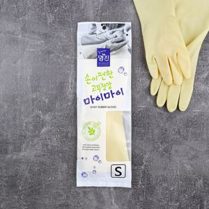 명진 마이마이 고무장갑 아이보리 S (소) / 짧은 라텍스 주방용