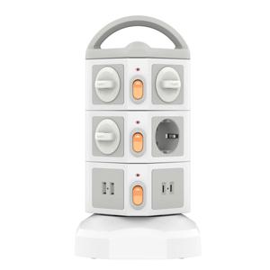 4000W고용량 10구 USB 멀티탭 배선차단 타워 안전 멀티콘센트 2M TPS10