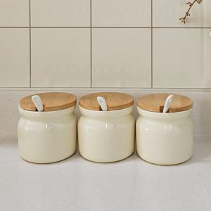 세라믹 양념통 도자기 조리병 300ml 3P세트 스푼포함