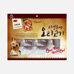 리얼훈제 대용량강아지간식 애견 반려견 육포 사사미 오리연어포 300g