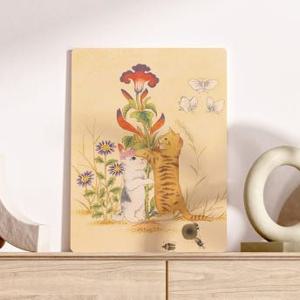 민화 고양이 그림 루씨쏜 작가 액자 테이블 좌석 접이식 책상 밥상 공부상