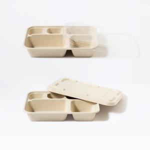 생분해되는 밀짚 펄프 용기 5칸 700mL 50개