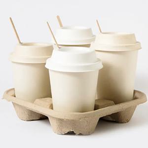 생분해펄프 PLA코팅 일회용 대나무 무지 종이컵 12온스 424mL 100개