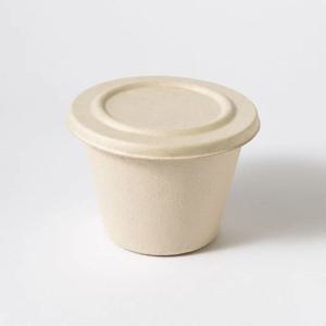 생분해되는 일회용 원형 펄프 용기 425ml 소스 포장 배달 50개