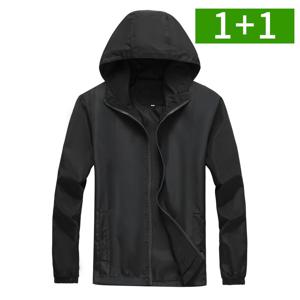 1+1 남자 바람막이 점퍼 후드 자켓 남성 3XL 4XL 5XL 긴팔 집업 봄 가을 아우터