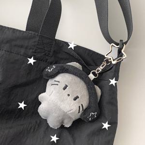 귀여운 동물 별헤드셋 그레이 고양이 인형 키링