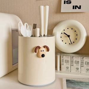 [리퍼] 버터컬러 포인트 회전형 칼 꽂이 수저통 2color