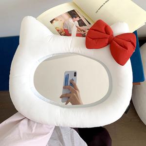 [해외] 키티 패브릭 벽걸이 미러 아이방 인테리어 고양이 거울 2colors