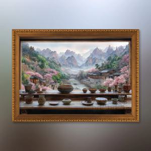 평화로운 산촌 풍경 (미니) 직소 퍼즐+액자 세트 디즈니 2000피스