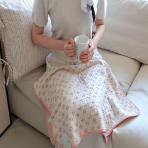 하트 양면 거즈 아기띠 워머 블랭킷 사계절 부드러운 휴대용 담요