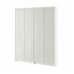 빌리+회그보 책장+유리도어 수납장 6단 160x202cm 화이트
