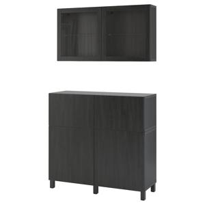 베스토 수납장+서랍세트 120x42x213cm 블랙브라운/라프비켄/블랙브라운