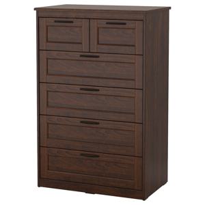 송에산드 6칸 서랍장 82x126cm 브라운