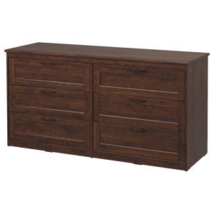 송에산드 6칸 서랍장 161x81cm 브라운
