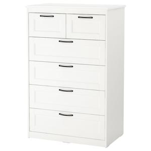 송에산드 6칸 서랍장 82x126cm 화이트