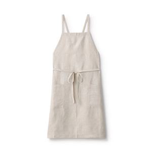 마 평직 에이프런 어깨크로스 앞치마 (에크루)