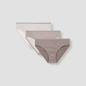 여 코튼 핀스트라이프 힙허거 팬티 3P (4 colors)