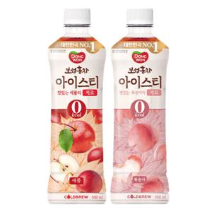 보성홍차 복숭아12병 + 애플12병 총500mlx24개 음료수 홍차 음료 아이스티 제로