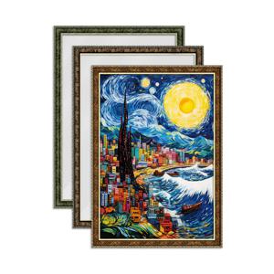 빛나는 밤의 해변 퍼즐 500P+슬림앤틱 액자 세트