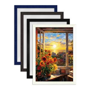 석양에 물든 창문 퍼즐 500P+슬림우드 액자 세트
