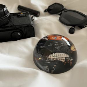 기차역 크리스탈 유리 문진 오브제