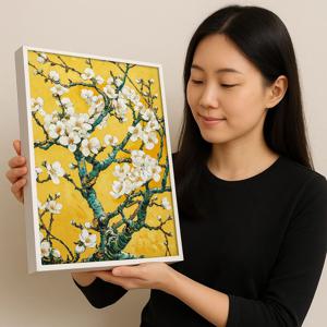 아몬드 나무 꽃 옐로우 그림 캔버스 알루미늄액자 고흐풍 봄 감성 거실 카페 인테리어