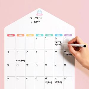 붙이는 냉장고 고무자석 화이트보드 먼슬리 하우스 29X40cm