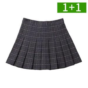 1+1 체크 테니스 미니스커트 A라인 주름스커트 여성 플리츠 치마