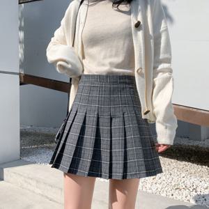 체크 미니스커트 플리츠 주름스커트 A라인 여성 테니스 치마