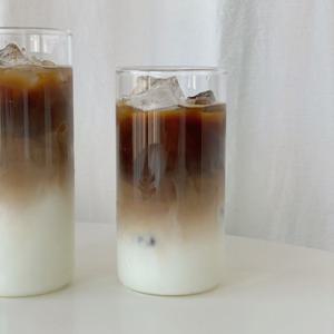 길쭉 일자 아이스아메리카노 내열 유리컵 370ml