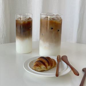 길쭉 일자 아이스아메리카노 내열 유리컵 430ml