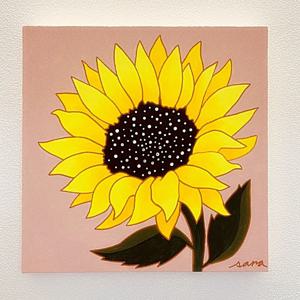 No.19 비즈 해바라기ㅣ아크릴 작품 원화 캔버스 22x22cm 인테리어 액자