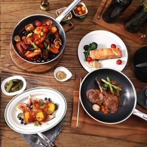 스테인리스 26cm IH궁중팬+고급뚜껑 통3중 STS304 세라믹코팅 스텐 에칭웍