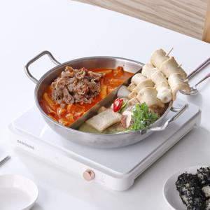 스테인레스 샤브샤브 반반 냄비 28cm