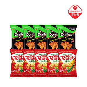 도리토스 플레이밍핫 사우어칠리라임맛 70gx5봉+꼬깔콘 고소한맛 67gx5봉