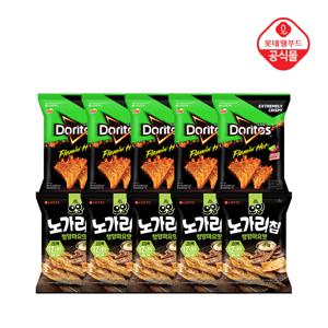 도리토스 플레이밍핫 사우어칠리라임맛 70gx5봉+오잉 노가리칩 청양마요맛 60gx5봉
