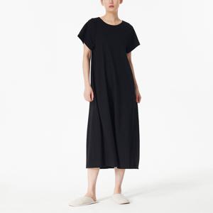 여 코튼 블렌디드 반팔 파자마 원피스 (3 colors)
