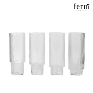 [해외] 펌리빙 리플 롱 유리잔 4개 세트