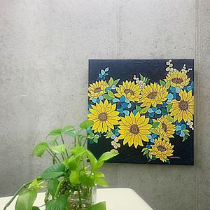 No.23 해바라기 ㅣ 정물화 아크릴 작품 원화 캔버스 40x40cm 인테리어 액자