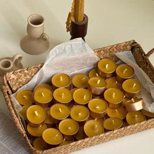 천연 밀랍초 , 밀랍 티라이트 8개 set