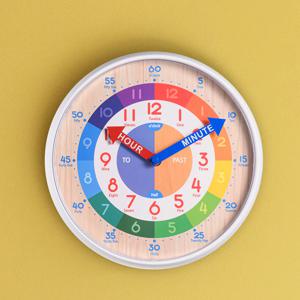 무소음 레인보우 영어 시간배우기 교육용벽시계 OT877KID-ENG