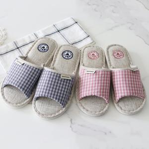 체크 곰발 슬리퍼 (2size)