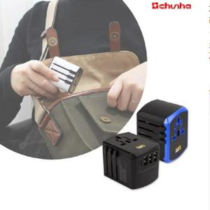트래블어댑터 USB-C 3.5A 블랙/블루(파워존) CP-304CBU 150개국호환