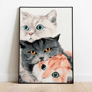 명화그리기 고양이 패밀리 캔버스페인팅 DIY