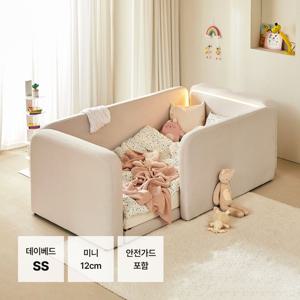 휴고 LED 데이베드 패브릭 저상형 프레임 슈퍼싱글+힐링 미니 매트리스(안전가드 증정)