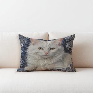 동물 고양이 cat 예쁜 쿠션커버 30x50 린넨 10color