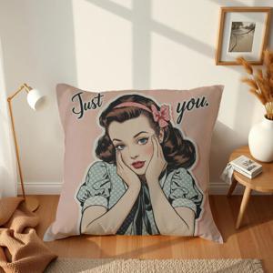 빈티지우먼 팝아트 인테리어 쿠션커버 40x40 린넨 5color