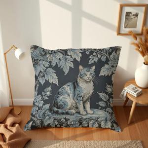 동물 고양이 cat 인테리어 쿠션커버 40x40 린넨 10color