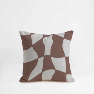 체크 패턴 의자 등 쿠션커버 45x45 린넨 10color