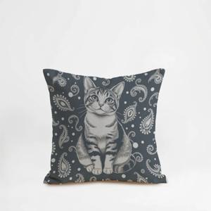 동물 고양이 cat 의자 등 쿠션커버 45x45 린넨 10color